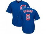 Chicago Cubs #8 Andre Dawson Authentic Royal Blue Team Logo Fashion Cool Base MLB Jersey