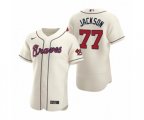 Atlanta Braves #77 Luke Jackson Nike Cream Authentic 2020 Alternate Jersey