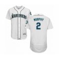 Seattle Mariners #2 Tom Murphy White Home Flex Base Authentic Collection Baseball Player Jersey