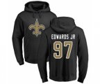 New Orleans Saints #97 Mario Edwards Jr Black Name & Number Logo Pullover Hoodie