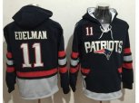 New England Patriots #11 Julian Edelman Navy Blue Sawyer Hooded Sweatshirt NFL Hoodie