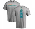 Miami Dolphins #35 Walt Aikens Ash Backer T-Shirt