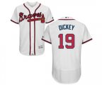 Atlanta Braves #19 R.A. Dickey White Flexbase Authentic Collection Baseball Jersey