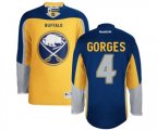 Reebok Buffalo Sabres #4 Josh Gorges Authentic Gold New Third NHL Jersey