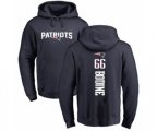 New England Patriots #66 Russell Bodine Navy Blue Backer Pullover Hoodie
