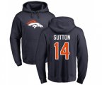 Denver Broncos #14 Courtland Sutton Navy Blue Name & Number Logo Pullover Hoodie
