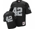 Oakland Raiders #42 Ronnie Lott Black Authentic Throwback Football Jersey