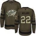Columbus Blue Jackets #22 Sonny Milano Premier Green Salute to Service NHL Jersey