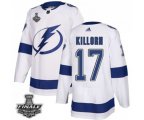 Tampa Bay Lightning #17 Alex Killorn White Road Authentic 2021 NHL Stanley Cup Final Patch Jersey