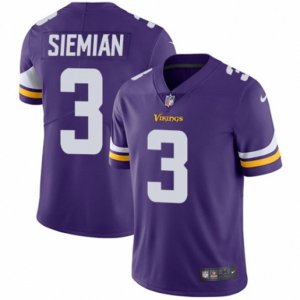 Minnesota Vikings #3 Trevor Siemian Purple Team Color Vapor Untouchable Limited Player NFL Jersey