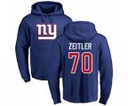 New York Giants #70 Kevin Zeitler Royal Blue Name & Number Logo Pullover Hoodie