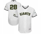 San Francisco Giants #28 Buster Posey White Memorial Day Authentic Collection Flex Base Baseball Jersey