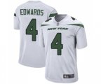 New York Jets #4 Lac Edwards Game White Football Jersey