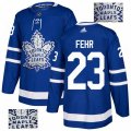 Toronto Maple Leafs #23 Eric Fehr Authentic Royal Blue Fashion Gold NHL Jersey