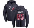 Houston Texans #65 Greg Mancz Navy Blue Name & Number Logo Pullover Hoodie