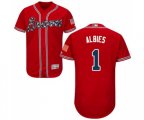 Atlanta Braves #1 Ozzie Albies Red Alternate Flex Base Authentic Collection Baseball Jersey