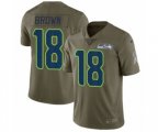 Seattle Seahawks #18 Jaron Brown Limited Olive 2017 Salute to Service NFL Jersey