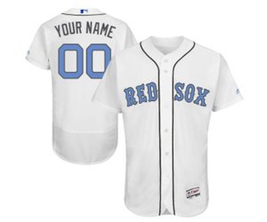 Boston Red Sox Customized Authentic White 2016 Father\'s Day Fashion Flex Base Baseball Jersey