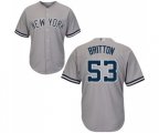 New York Yankees #53 Zach Britton Replica Grey Road Baseball Jersey