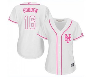 Women\'s New York Mets #16 Dwight Gooden Authentic White Fashion Cool Base Baseball Jersey