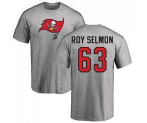 Tampa Bay Buccaneers #63 Lee Roy Selmon Ash Name & Number Logo T-Shirt