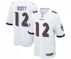 Baltimore Ravens #12 Jaleel Scott Game White Football Jersey