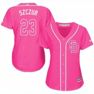 Women\'s San Diego Padres #23 Matt Szczur Authentic Pink Fashion Cool Base MLB Jersey