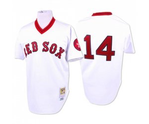 1975 Boston Red Sox #14 Jim Rice Replica White Throwback Baseball Jersey
