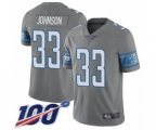 Detroit Lions #33 Kerryon Johnson Limited Steel Rush Vapor Untouchable 100th Season Football Jersey