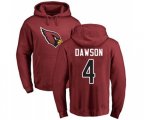 Arizona Cardinals #4 Phil Dawson Maroon Name & Number Logo Pullover Hoodie