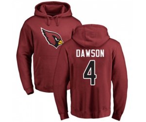 Arizona Cardinals #4 Phil Dawson Maroon Name & Number Logo Pullover Hoodie