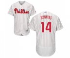 Philadelphia Phillies #14 Jim Bunning White Home Flex Base Authentic Collection Baseball Jersey