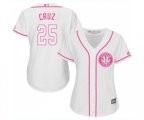 Women's Houston Astros #25 Jose Cruz Jr. Authentic White Fashion Cool Base Baseball Jersey