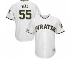 Pittsburgh Pirates #55 Josh Bell Replica White Alternate Cool Base Baseball Jersey