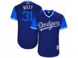 Los Angeles Dodgers #31 Joc Pederson Dizzy Authentic Navy Blue 2017 Players Weekend MLB Jersey