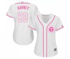 Women's Texas Rangers #20 Darwin Barney Replica White Fashion Cool Base Baseball Jersey