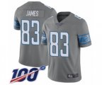 Detroit Lions #83 Jesse James Limited Steel Rush Vapor Untouchable 100th Season Football Jersey