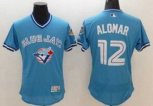 Toronto Blue Jays #12 Roberto Alomar Majestic Blue Flexbase Authentic Collection Cooperstown Player Jersey