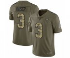 Oakland Raiders #3 Drew Kaser Limited Olive Camo 2017 Salute to Service Football Jersey