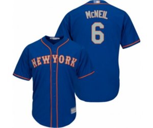 New York Mets #6 Jeff McNeil Replica Royal Blue Alternate Road Cool Base Baseball Jersey