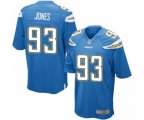Los Angeles Chargers #93 Justin Jones Game Electric Blue Alternate Football Jersey