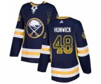Adidas Buffalo Sabres #48 Matt Hunwick Authentic Navy Blue Drift Fashion NHL Jersey