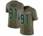 Seattle Seahawks #91 Jarran Reed Limited Olive 2017 Salute to Service Football Jersey