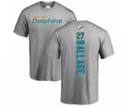 Miami Dolphins #27 Kalen Ballage Ash Backer T-Shirt