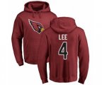 Arizona Cardinals #4 Andy Lee Maroon Name & Number Logo Pullover Hoodie