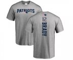 New England Patriots #12 Tom Brady Ash Backer T-Shirt