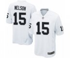 Oakland Raiders #15 J. Nelson Game White Football Jersey