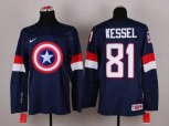 NHL Olympic Team USA #81 Phil Kessel Navy Blue Captain America Fashion Stitched Jerseys