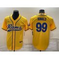 Los Angeles Rams #99 Aaron Donald Yellow Stitched Cool Base Nike Baseball Jersey