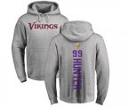 Minnesota Vikings #99 Danielle Hunter Ash Backer Pullover Hoodie